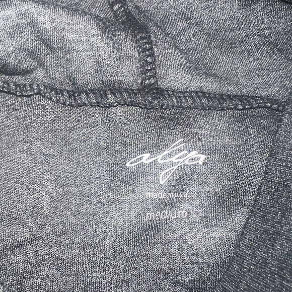 Alya Women's Medium 1/4 Zip Pullover Tunic Hoodie Gray Fleece Pouch Pocket Yoga - Picture 3 of 3